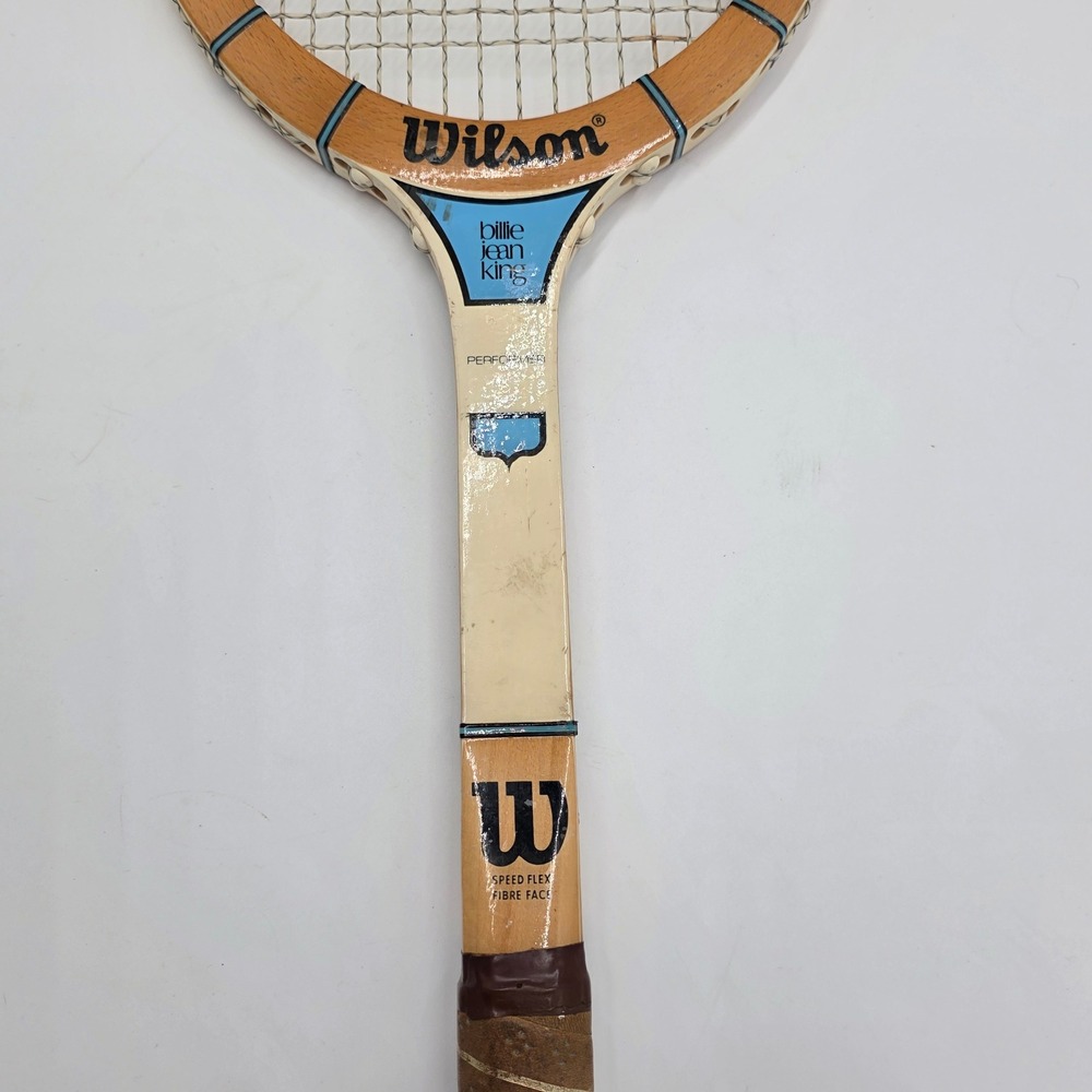 Vintage Wilson Billie Jean King Performer Strata-Bow Wooden Tennis Racquet Wood - Picture 2 of 8